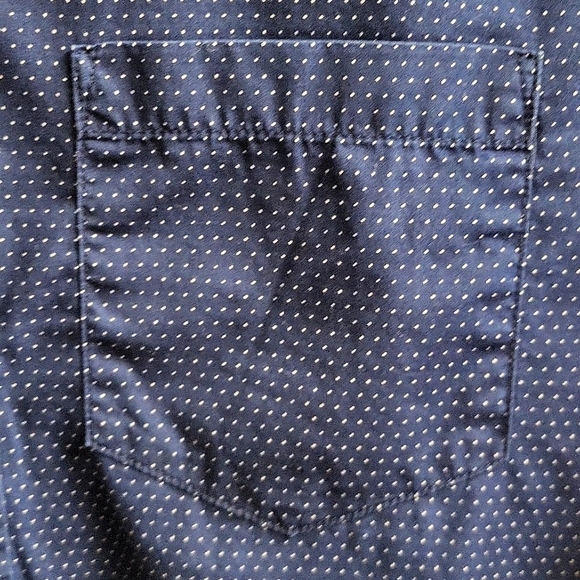 American Eagle Prep Fit Navy Dot Button Down Shirt - Picture 5 of 8